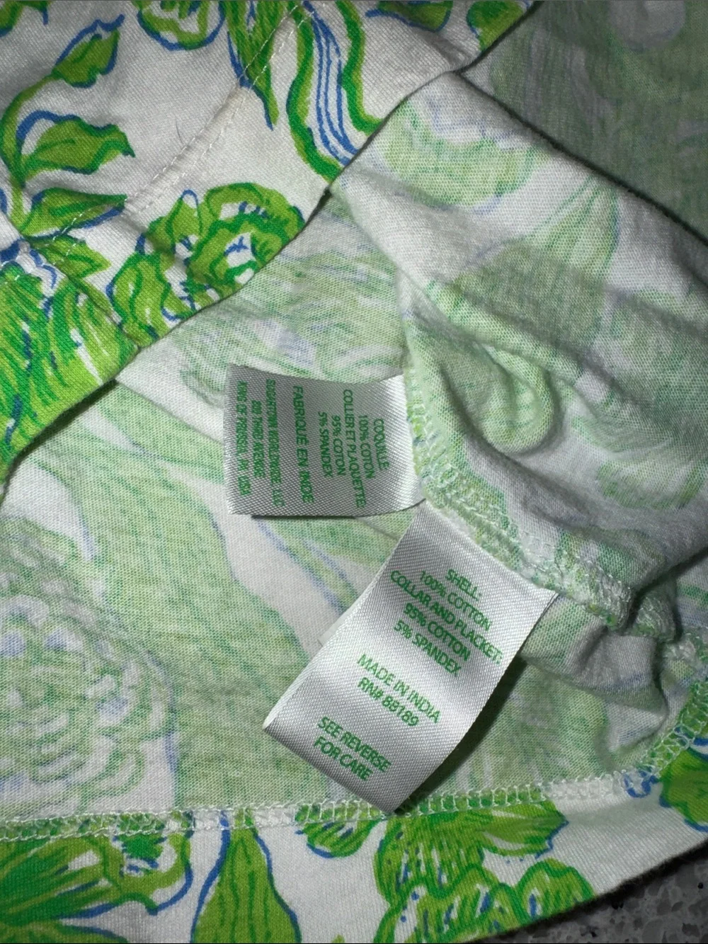 Lilly Pulitzer White and Bright Green Floral Polo Dress